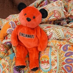 Cincinnati Red and Black Stuffed Bear